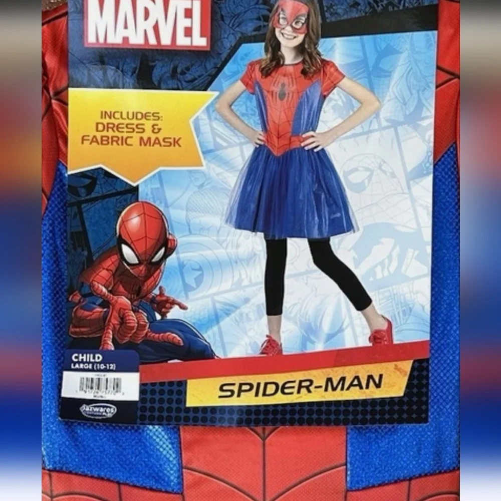 Jazwares Girls Large Marvel Spiderman Hero Costume Dress